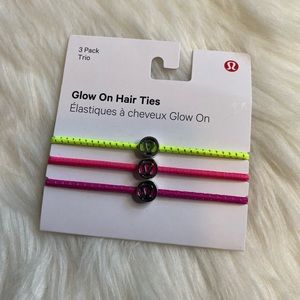 lululemon athletica Glow On Hair Ties - Neon Yellow and Pink